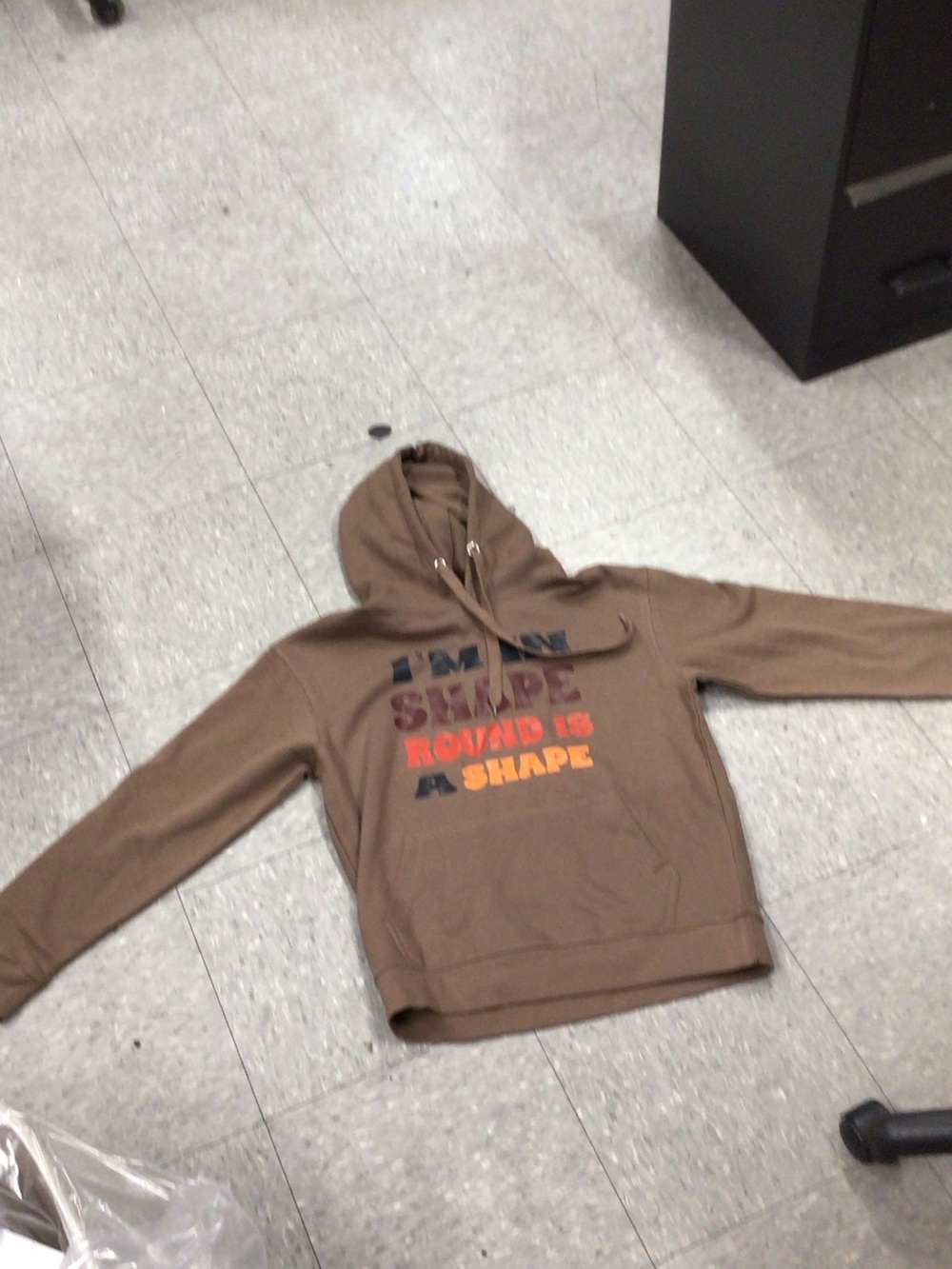 Men's Brown Graphic Pullover Hoodie with Multicolor Text